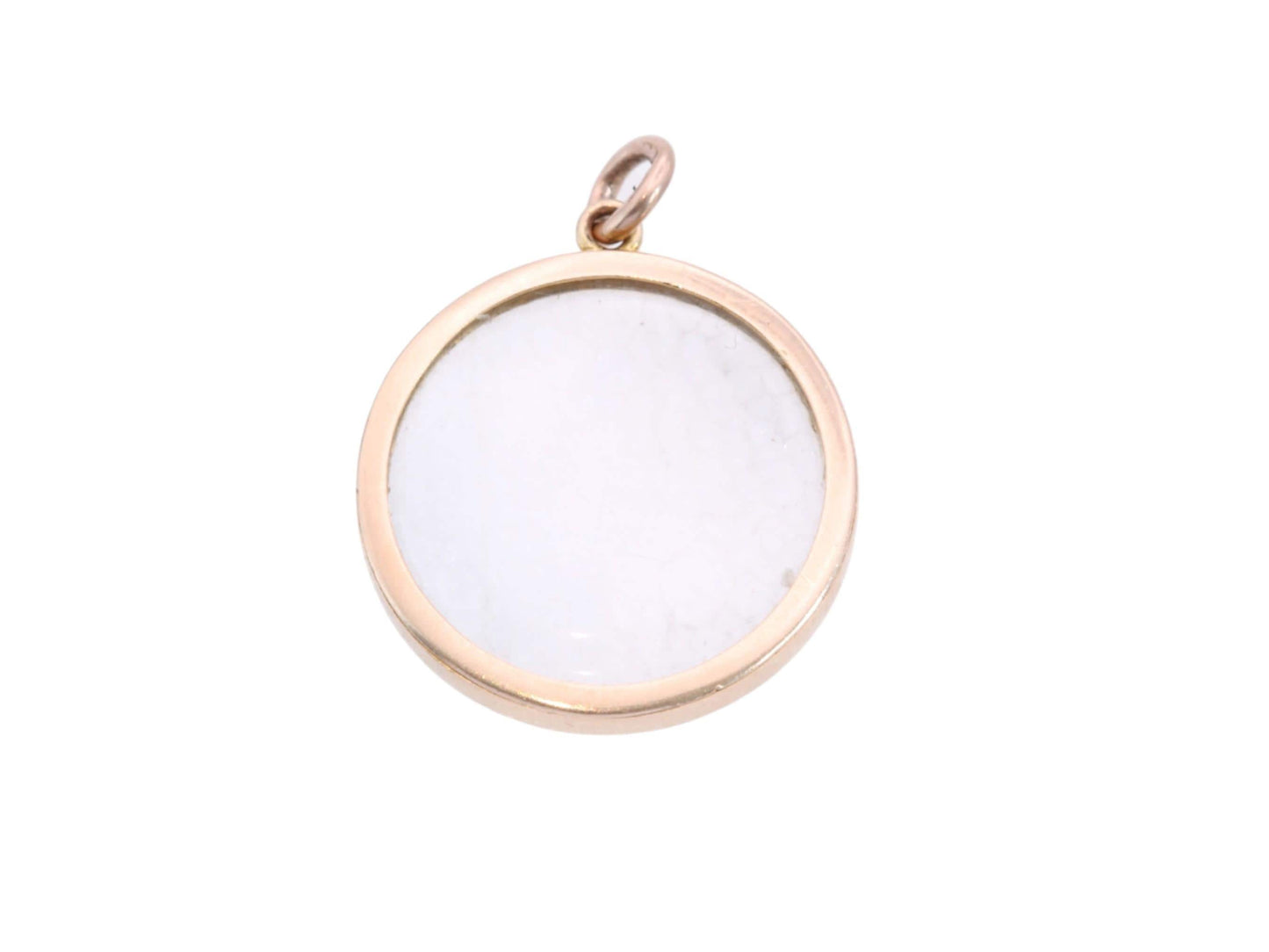 Antique 9ct Gold Open Face Glass Locket, c.1910