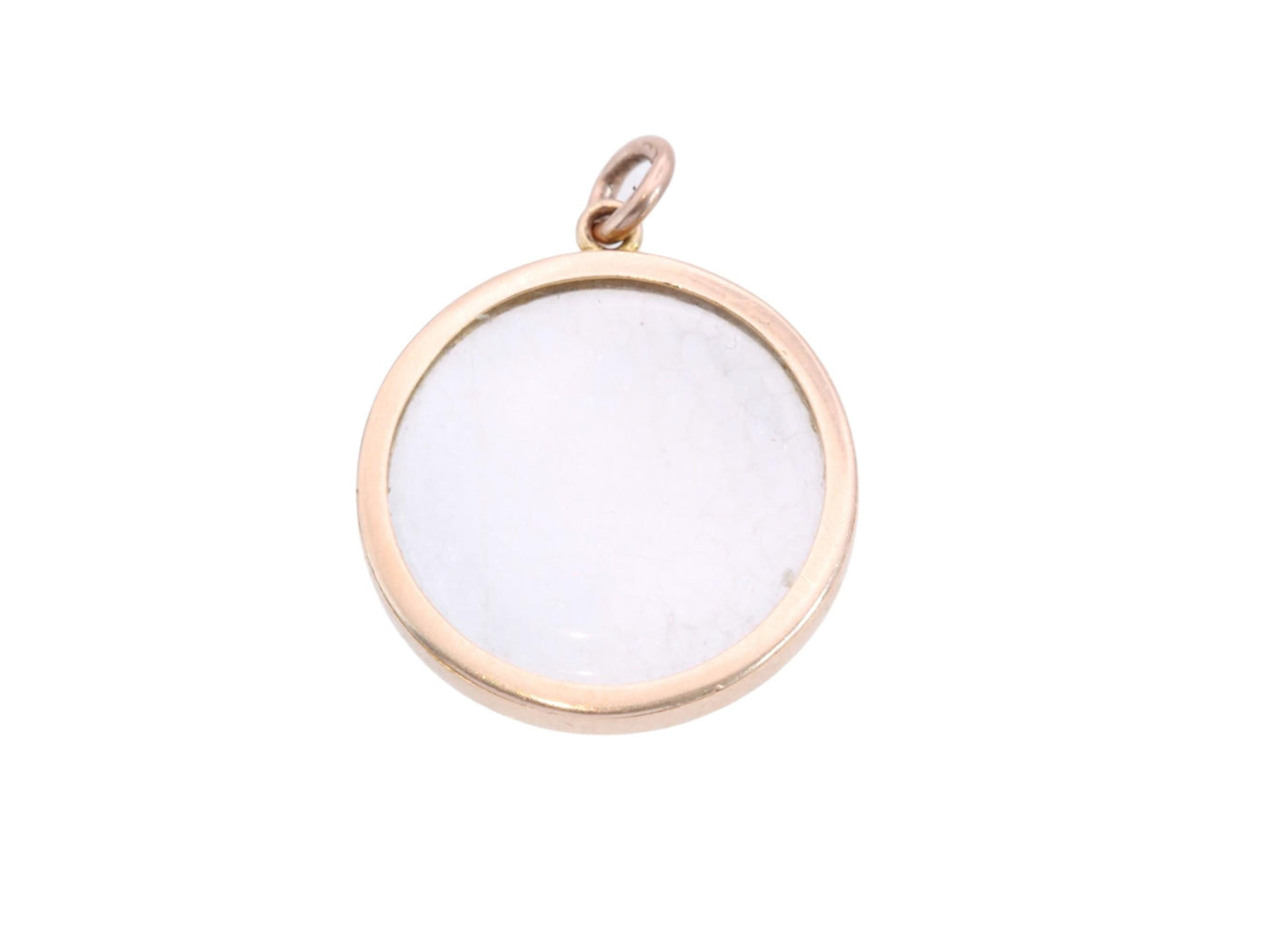 Antique 9ct Gold Open Face Glass Locket, c.1910