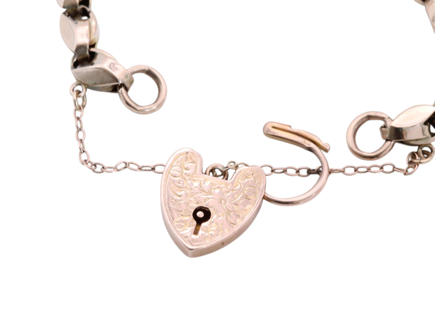 Antique 9ct Gold Graduated Tulip Link Gate Bracelet, 7.25"