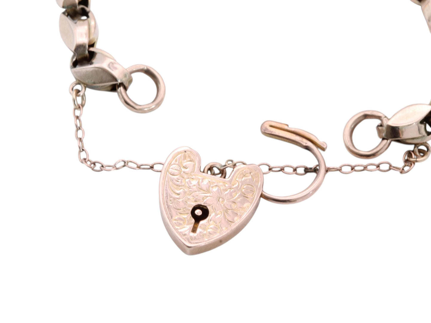 Antique 9ct Gold Graduated Tulip Link Gate Bracelet, 7.25"