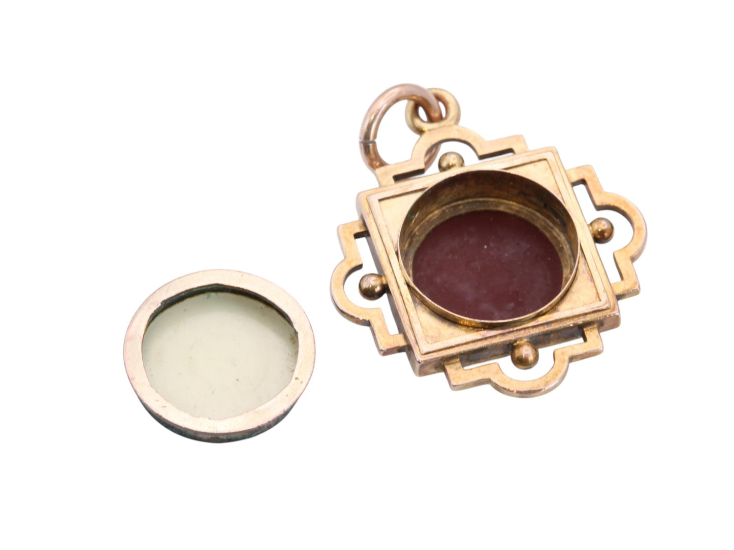 Antique 15ct Gold Carnelian Locket Pendant, c.1890