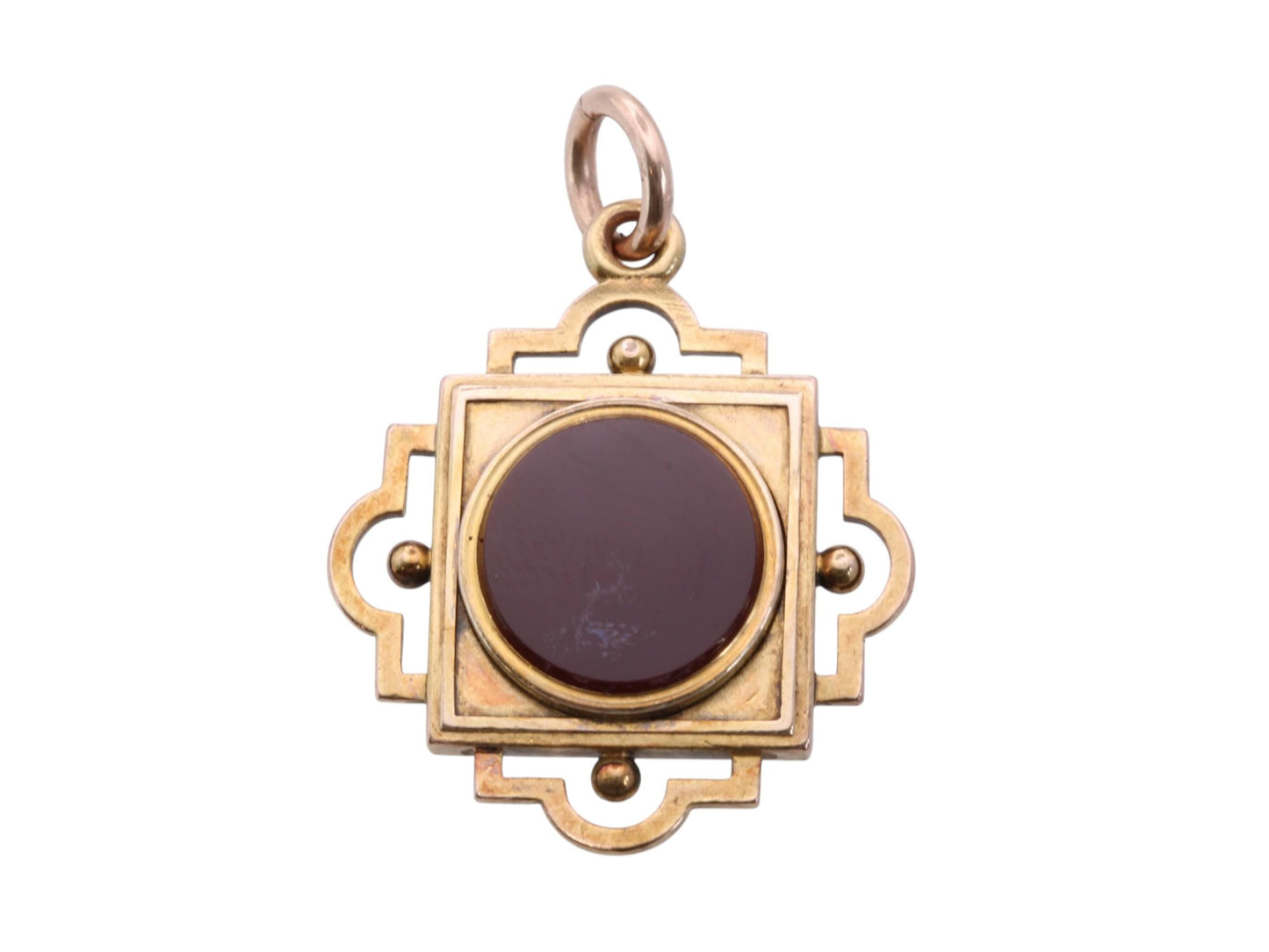 Antique 15ct Gold Carnelian Locket Pendant, c.1890
