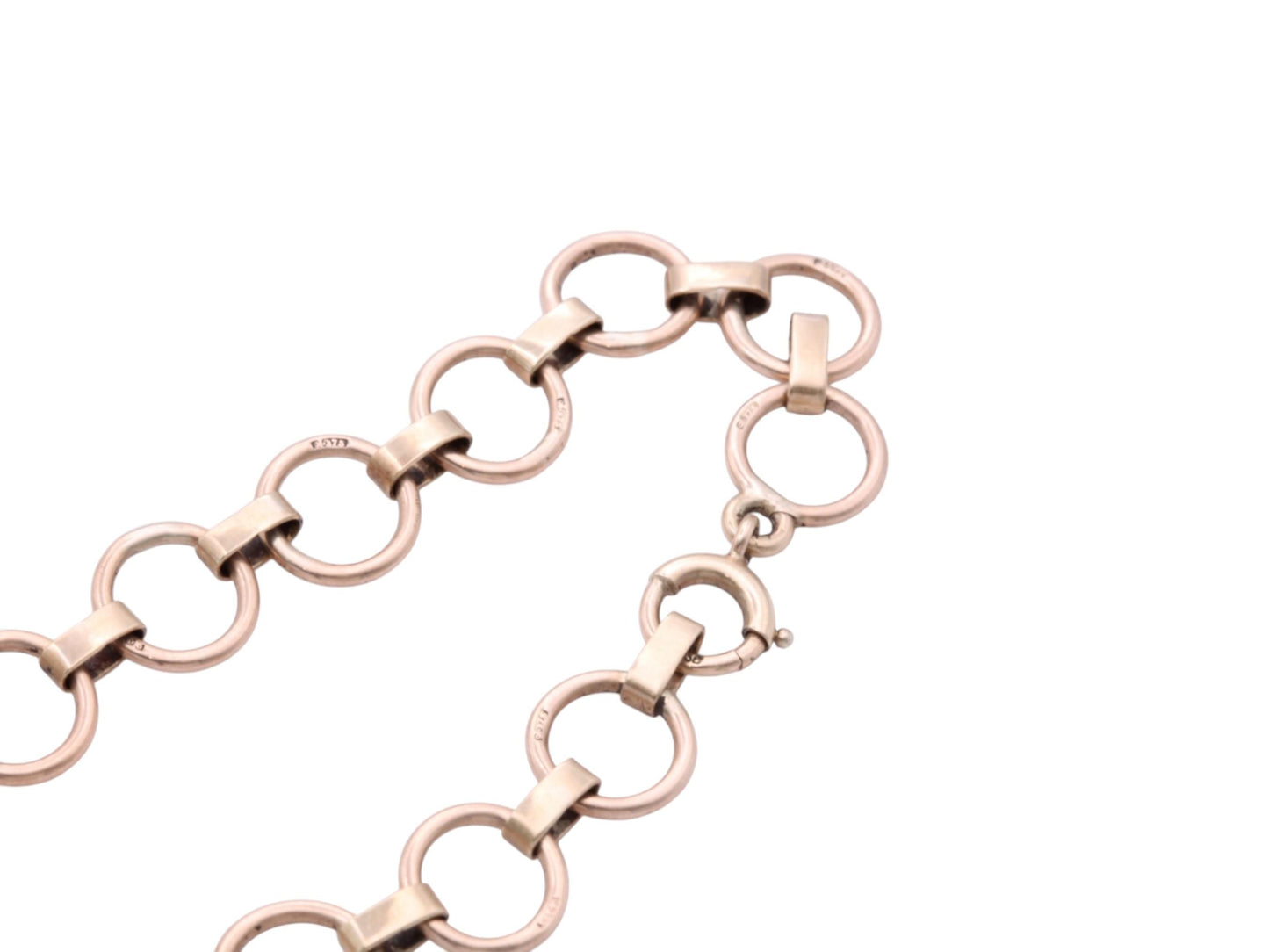 Vintage 9ct Yellow Gold Hoop Link Bracelet, 1952