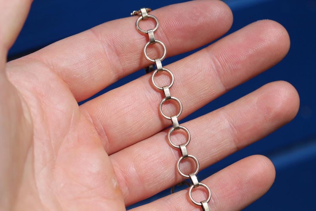 Vintage-9ct-Yellow-Gold-Hoop-Link-Bracelet,-1952