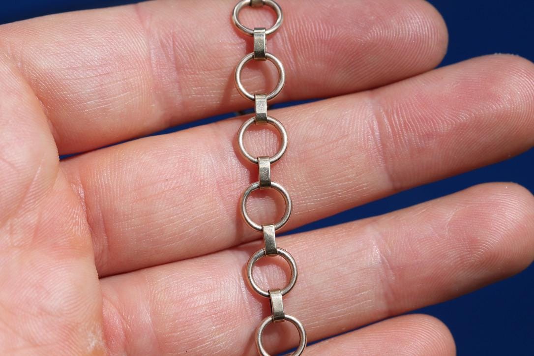 Vintage 9ct Yellow Gold Hoop Link Bracelet, 1952