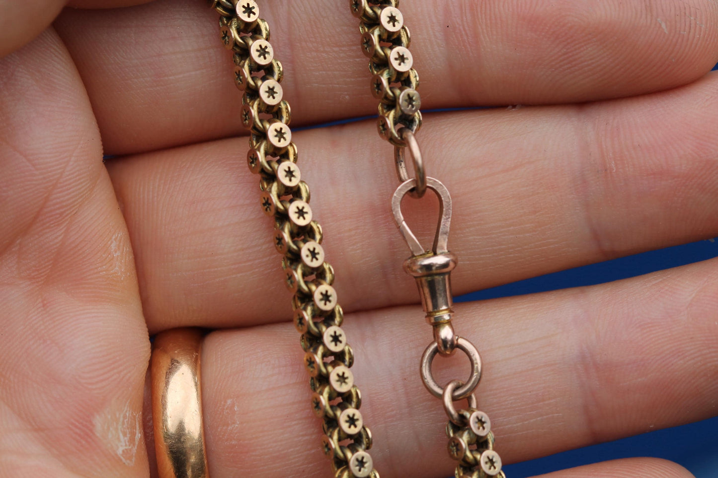 Antique 9ct Gold Star Link Bracelet | Pierced Star Links | Victorian c.1880 | Dog Clasp