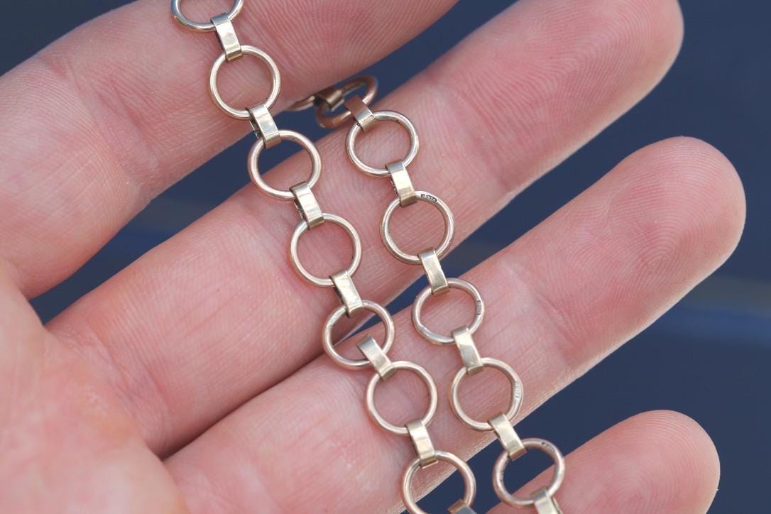 Vintage 9ct Yellow Gold Hoop Link Bracelet, 1952