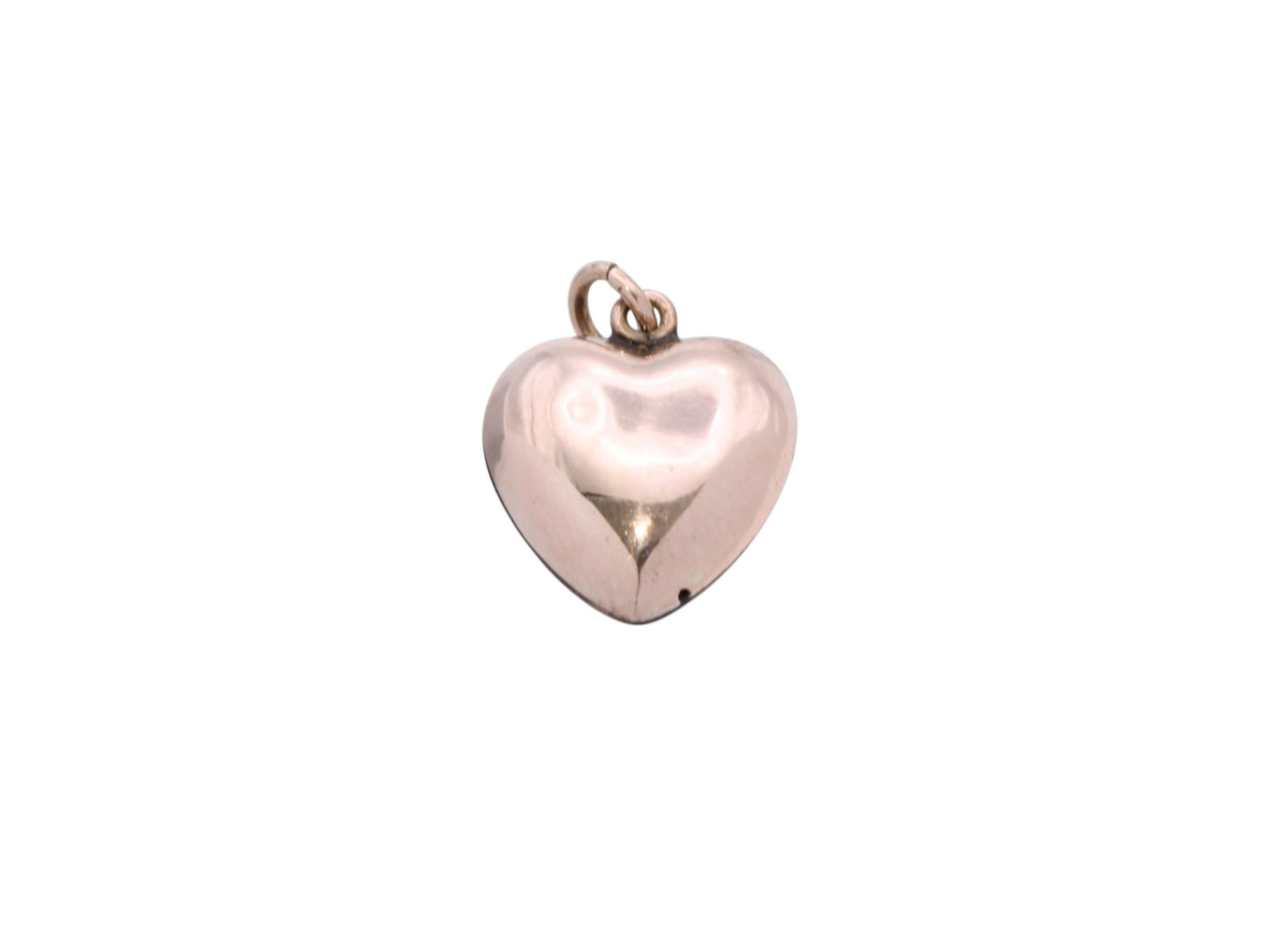 Antique-9ct-Rose-Gold-Red-Enamel-Puffy-Heart-Pendant-|-Seed-Pearl-|-Victorian