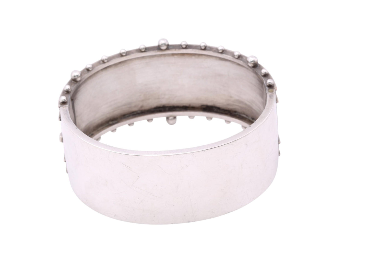 Victorian Sterling Silver Bangle | Applied Two-Colour Gold | Ivy & Forget-Me-Not | c.1880