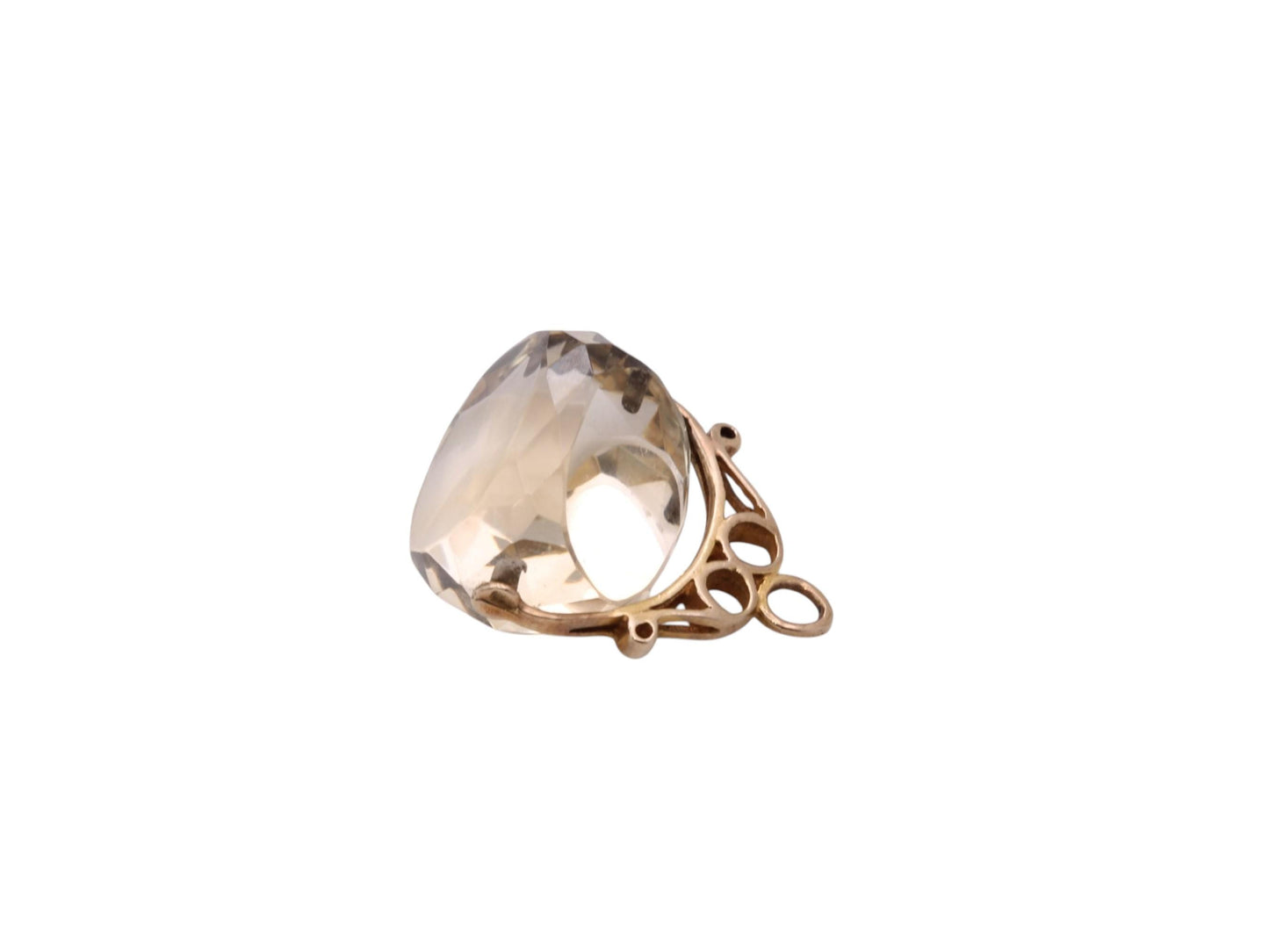 Vintage 9ct Yellow Gold Citrine Spinner Pendant