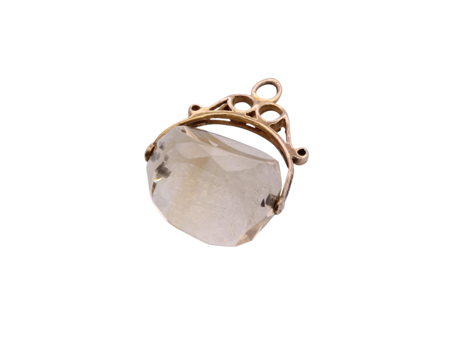 Vintage 9ct Yellow Gold Citrine Spinner Pendant