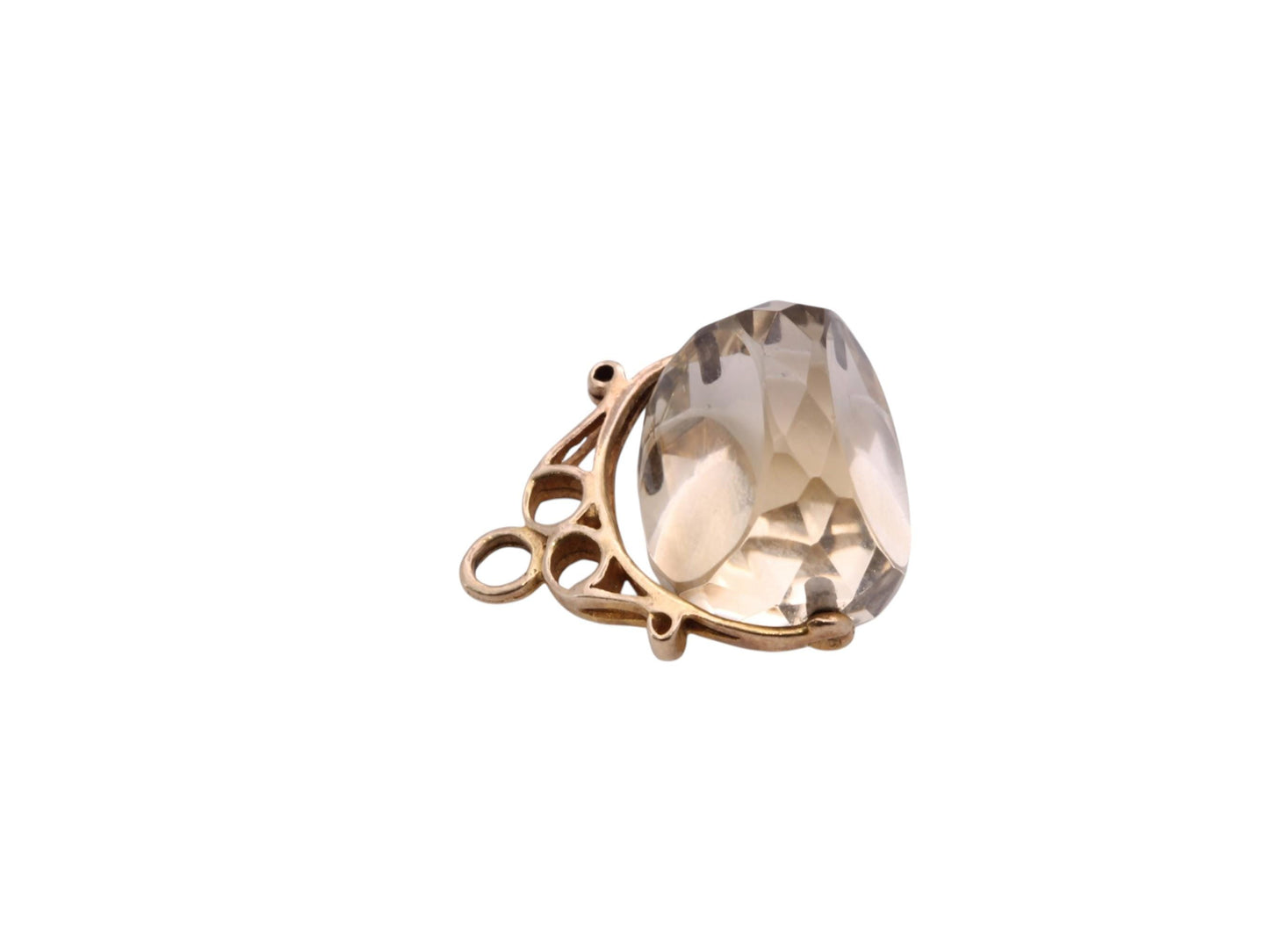 Vintage 9ct Yellow Gold Citrine Spinner Pendant