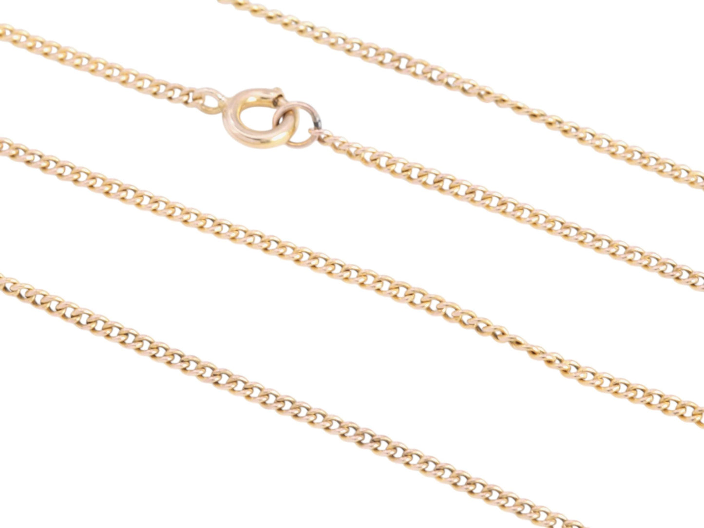 Antique 9ct Yellow Gold Curb Link Necklace, 20.25"