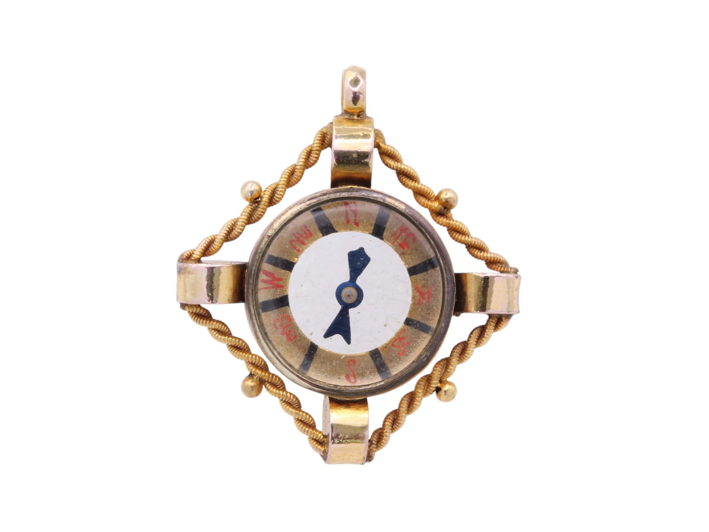 Antique 9ct Gold Working Compass Pendant | 1898