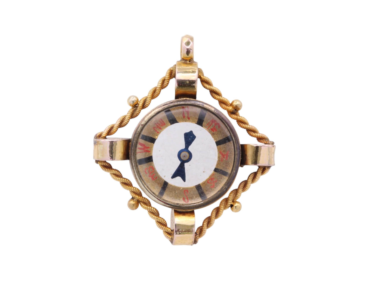 Antique 9ct Gold Working Compass Pendant | 1898