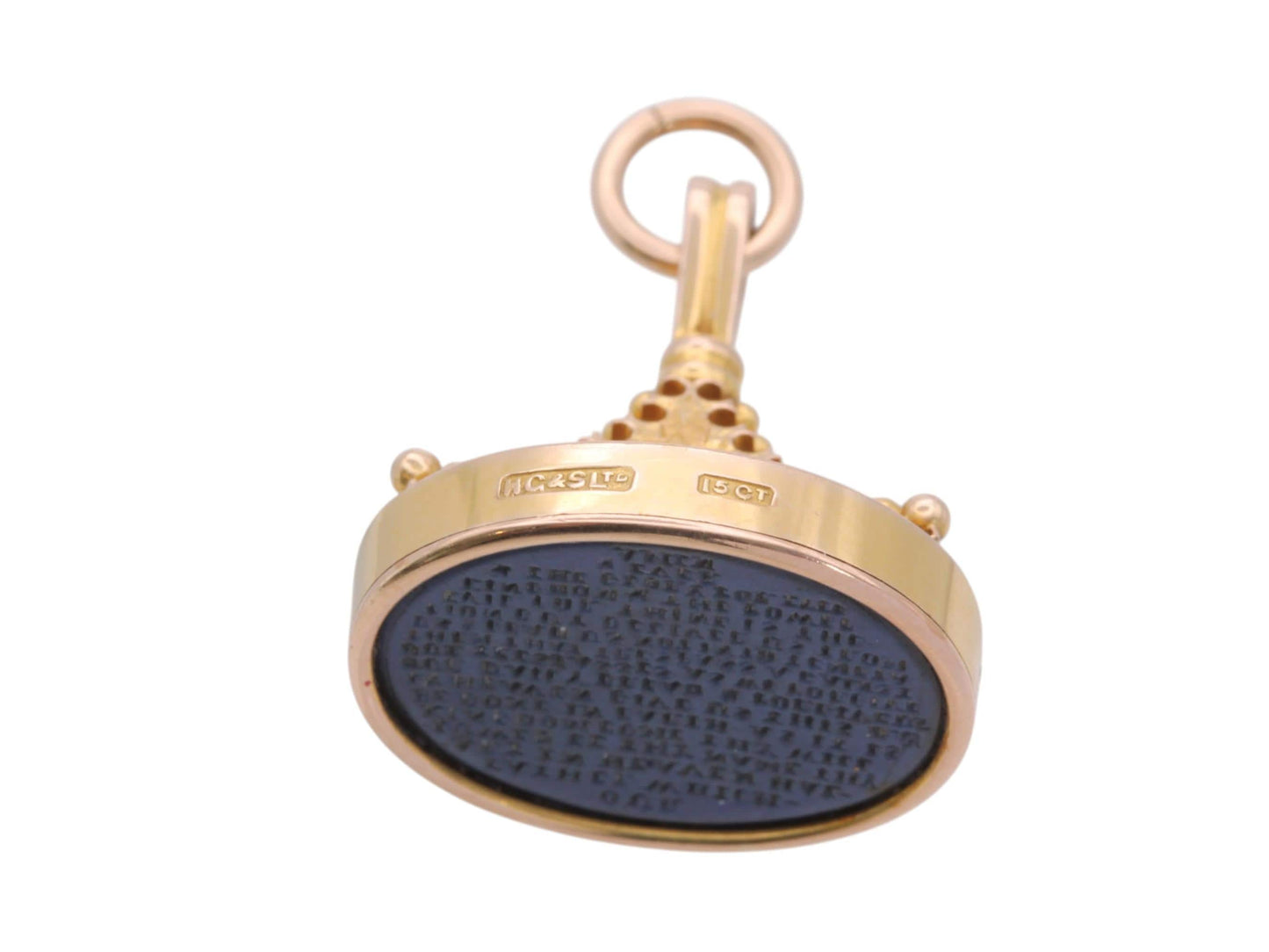 Antique 15ct Gold Lord's Prayer Chalcedony Intaglio | c.1880