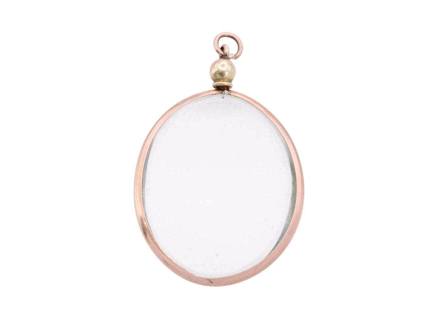 Antique 9ct Gold Oval Screw-Top Glass Locket | Keepsake Photo Locket
