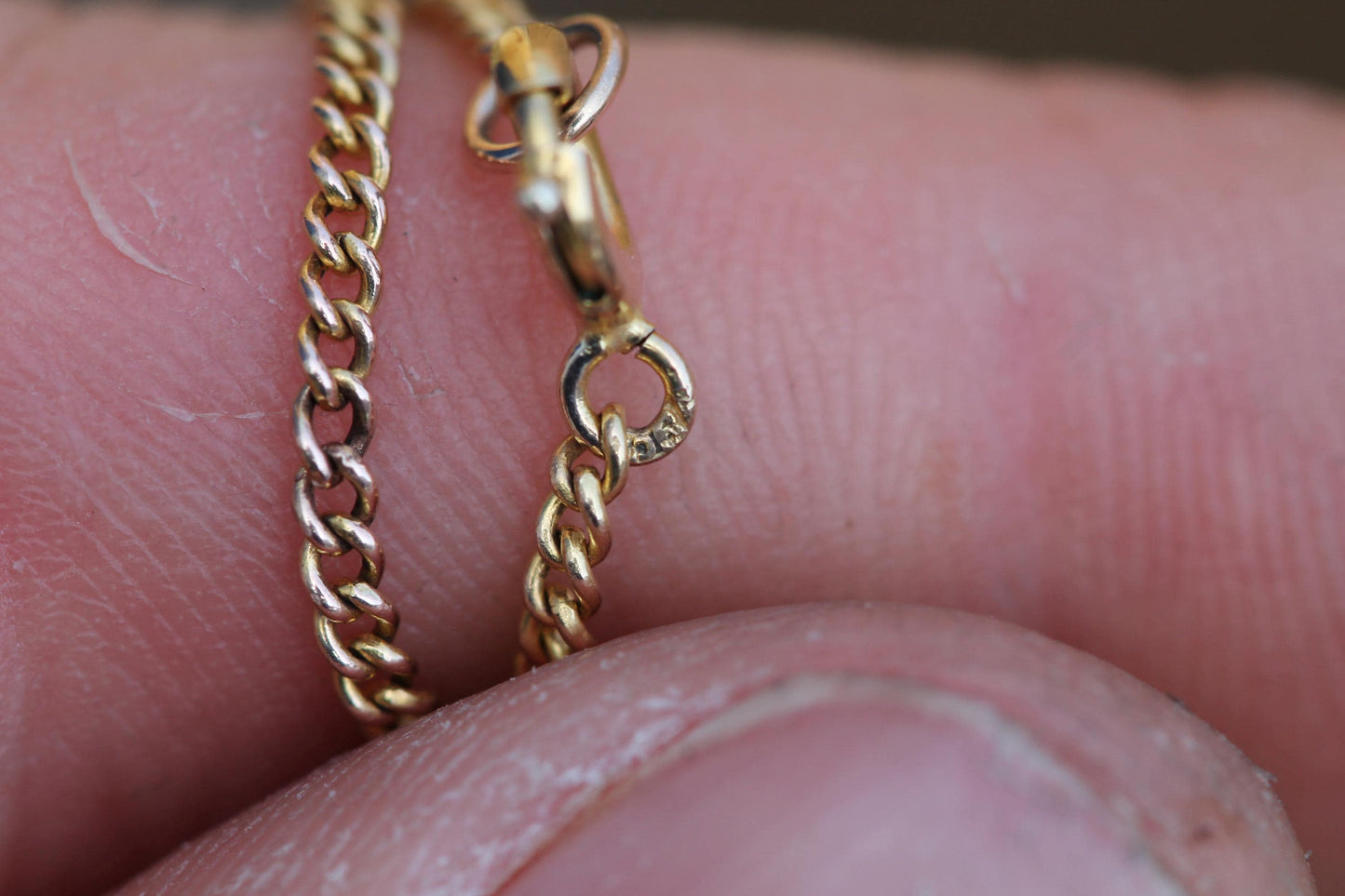 Antique-9ct-Yellow-Gold-Curb-Link-Necklace,-20.25"