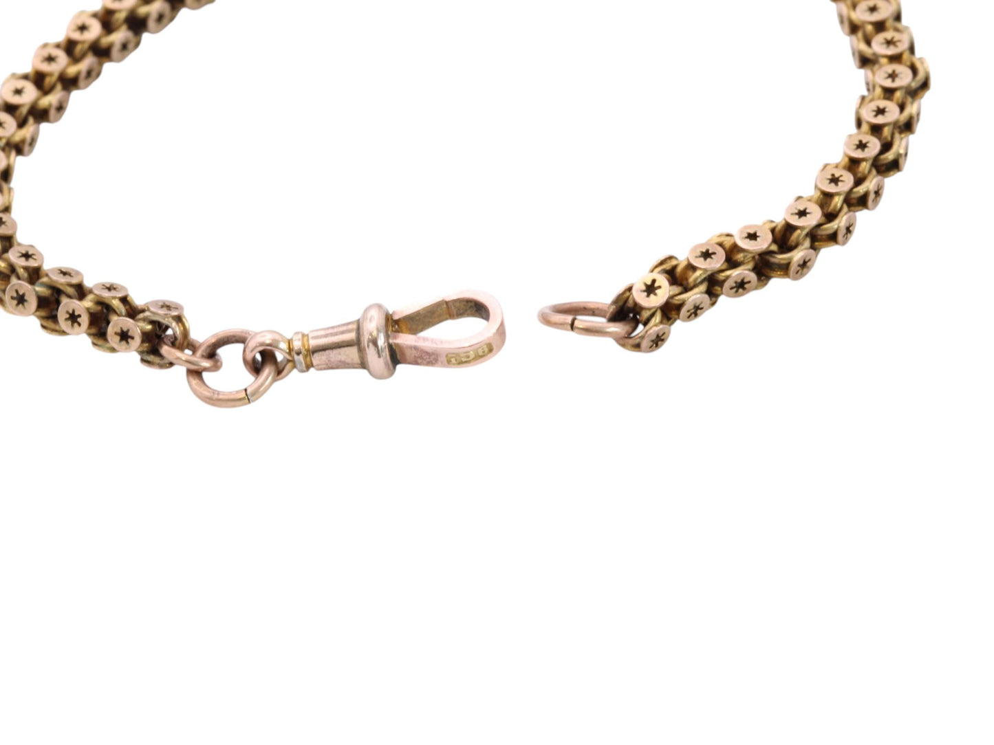 Antique 9ct Gold Star Link Bracelet | Pierced Star Links | Victorian c.1880 | Dog Clasp