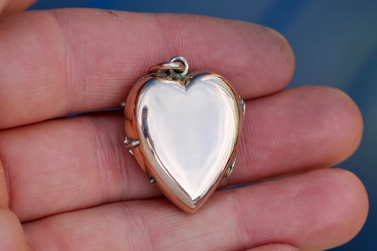 Antique 9ct Gold Heart Locket | Pearl Set Flower | Keepsake | Victorian c.1890
