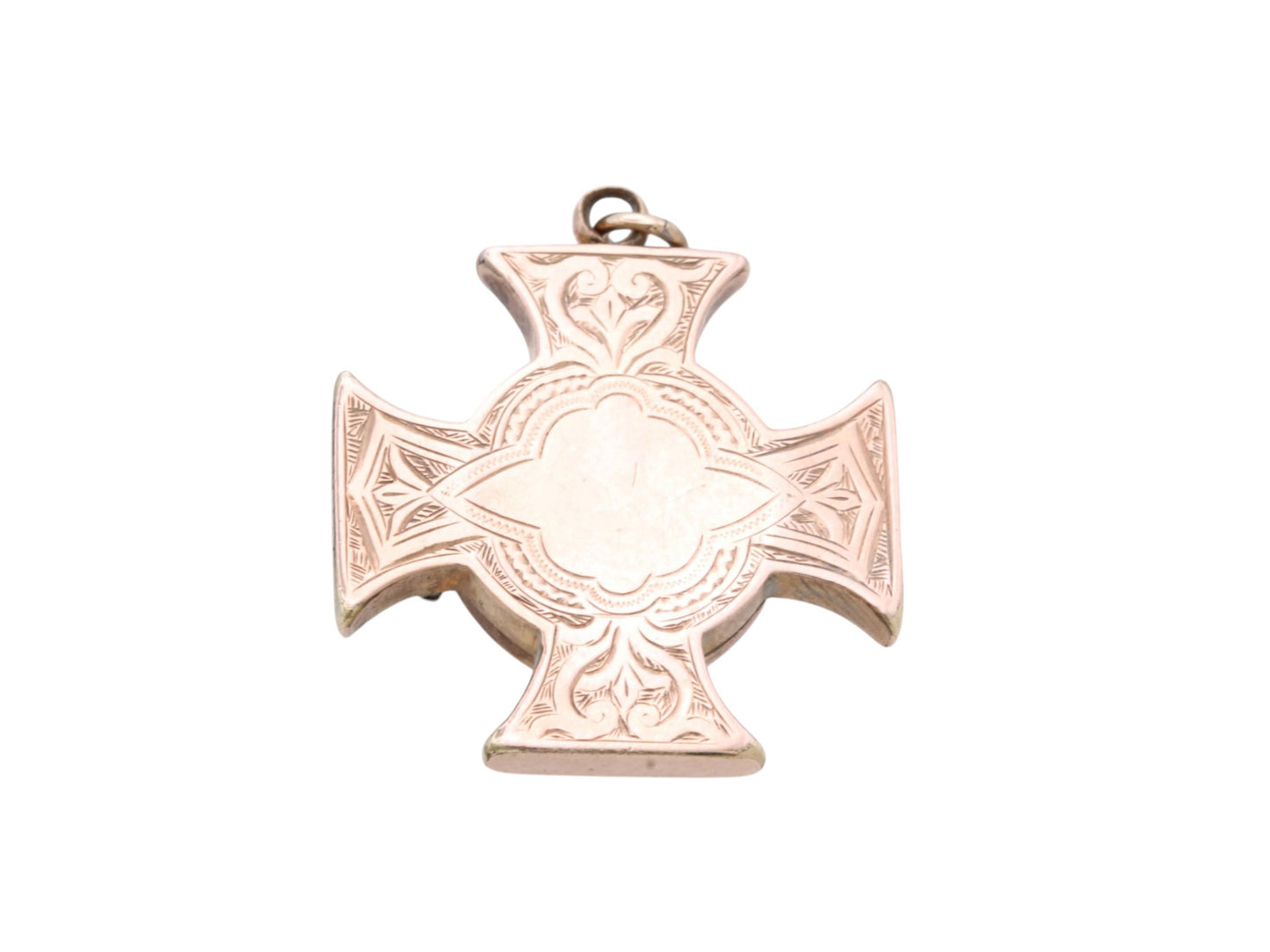 Antique 9ct Gold Maltese Cross Pendant | Sardonyx Locket Panel | Victorian