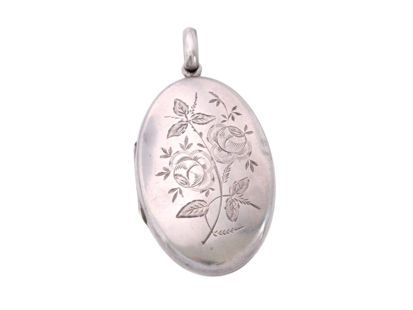 Antique Sterling Silver Locket | Rose Chasing | Birmingham 1881