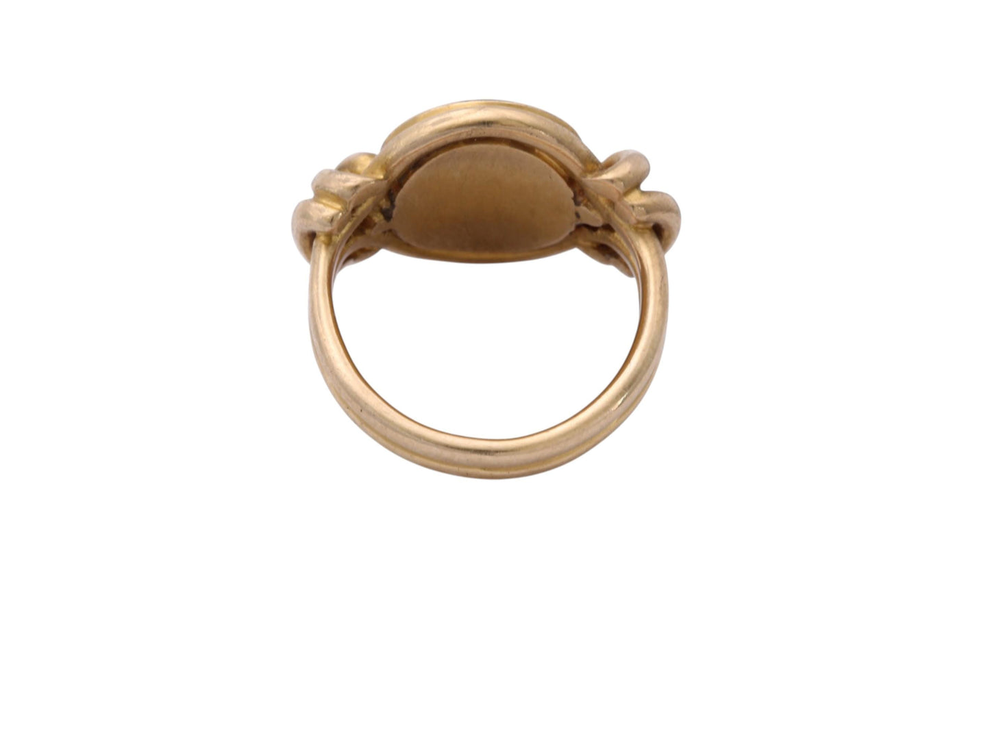 Antique 18ct Gold Bloodstone Signet Ring | Knight's Helmet Intaglio | Heraldic Crest | c.1854