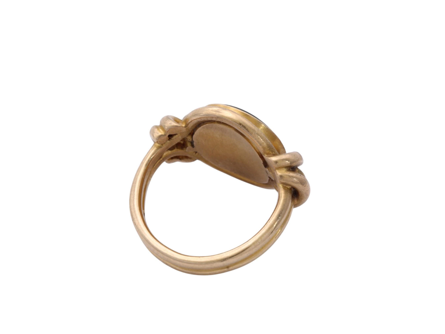 Antique 18ct Gold Bloodstone Signet Ring | Knight's Helmet Intaglio | Heraldic Crest | c.1854