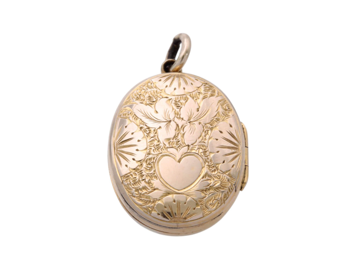 Antique 9ct Gold Locket | Ivy & Heart Chasing | Victorian c.1880