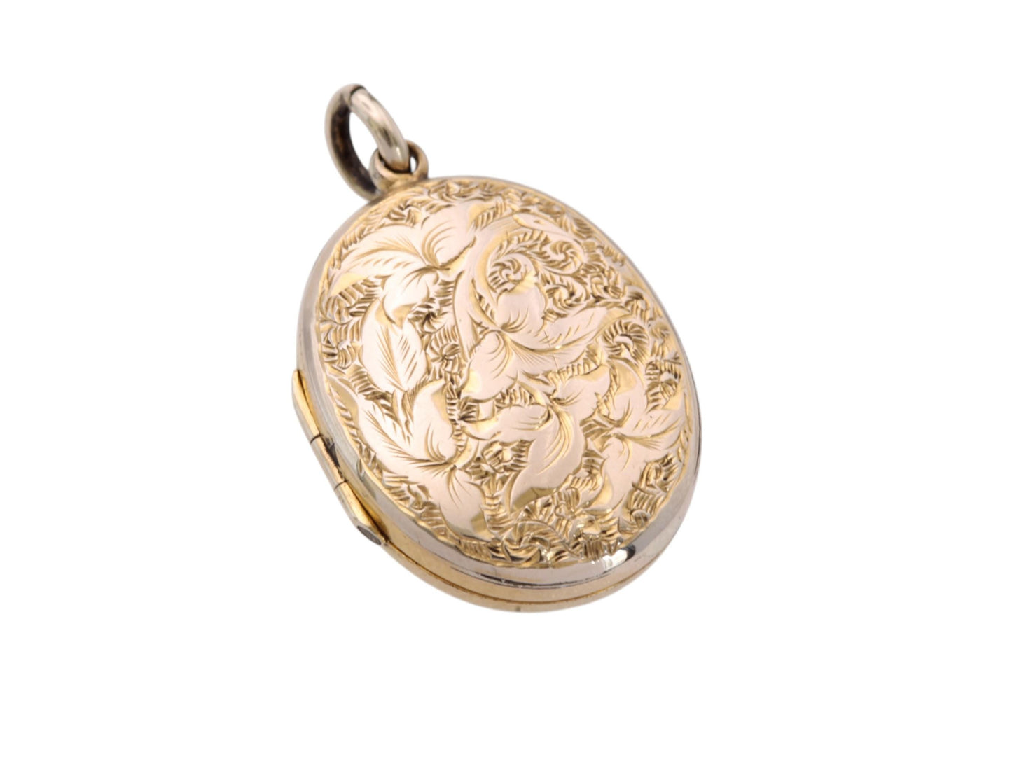 Antique 9ct Gold Locket | Ivy & Heart Chasing | Victorian c.1880