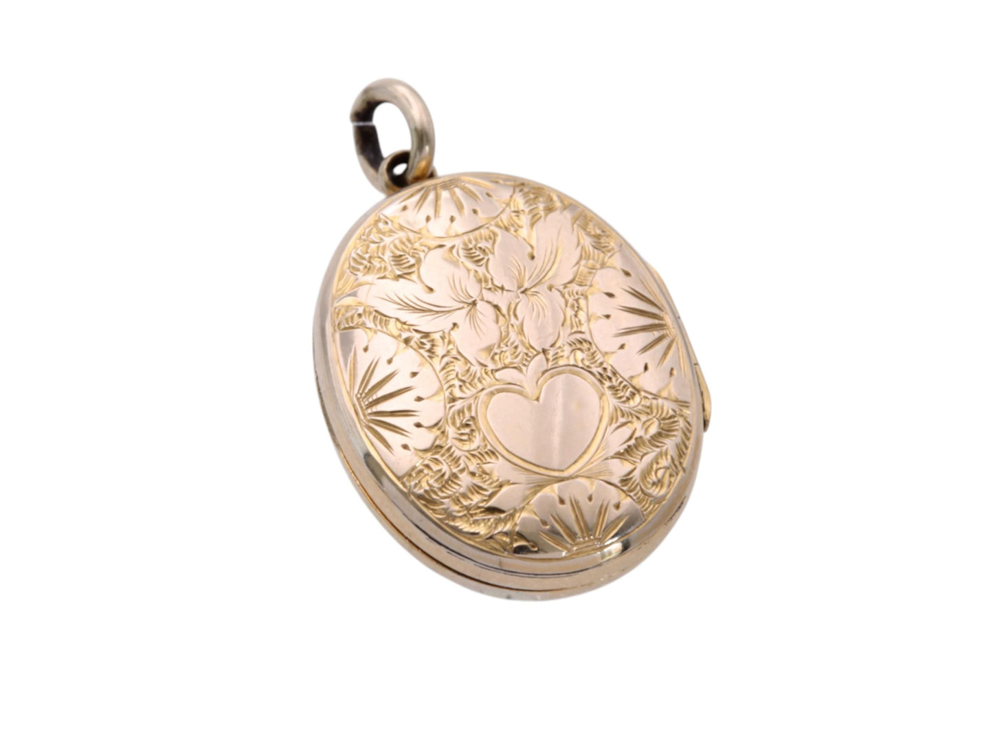 Antique 9ct Gold Locket | Ivy & Heart Chasing | Victorian c.1880