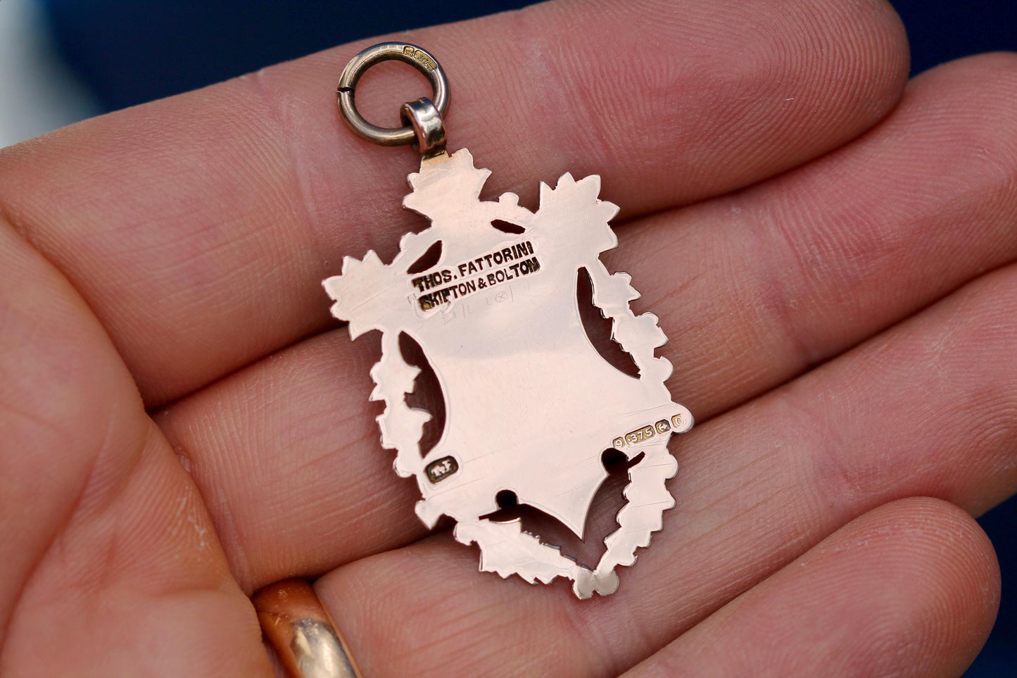 Antique 9ct Rose Gold Shield Pendant | 1913