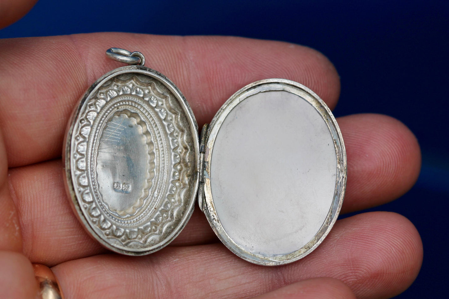 Antique Sterling Silver Locket | Chased Swallow in Flight | Victorian 1884
