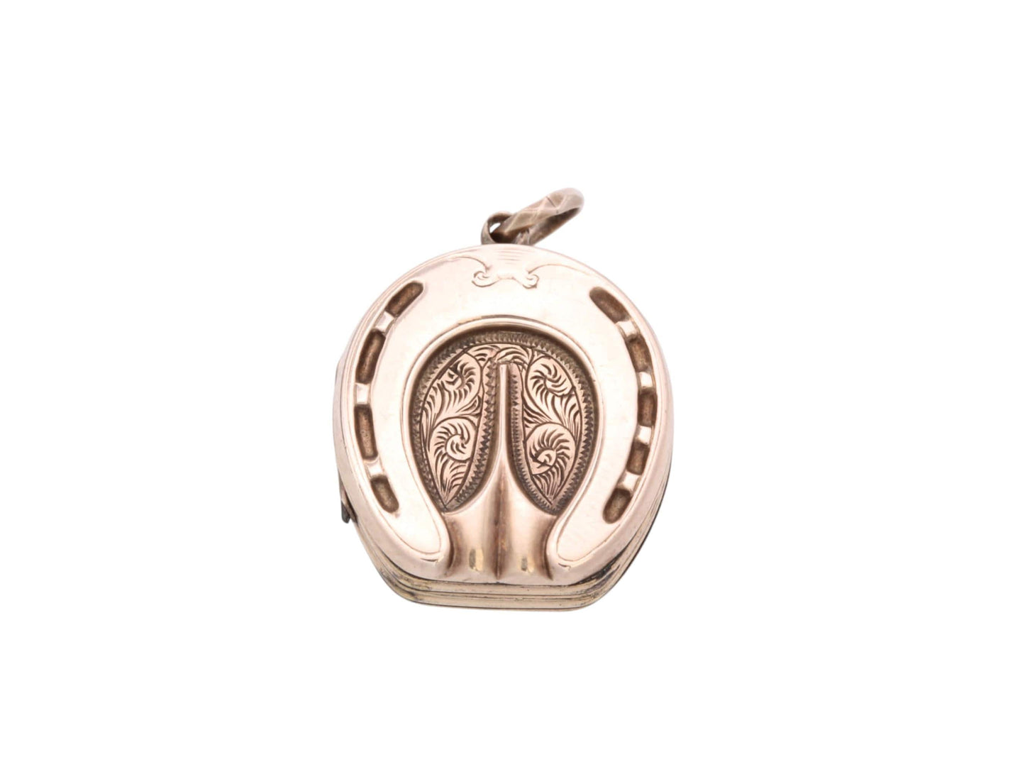 Antique 9ct Gold Horseshoe Locket | Original Jump Ring | Victorian c.1880