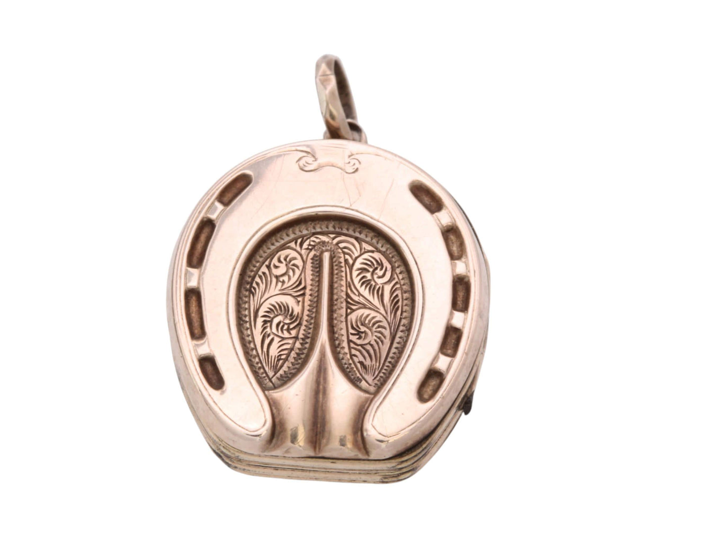 Antique 9ct Gold Horseshoe Locket | Original Jump Ring | Victorian c.1880