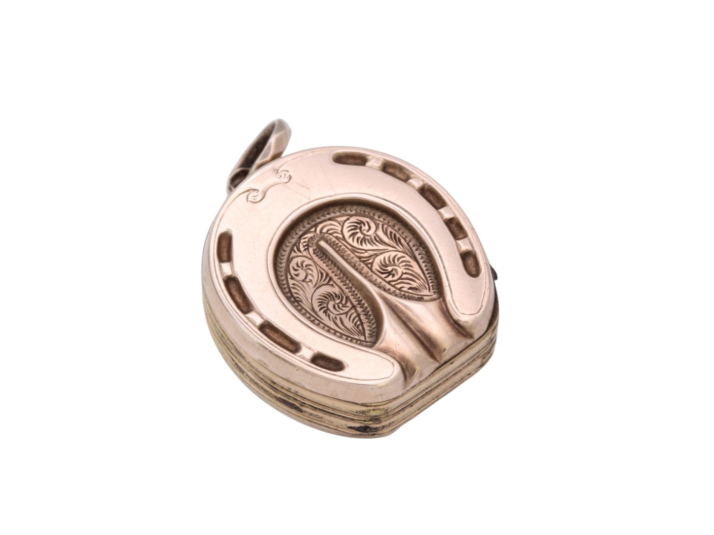 Antique 9ct Gold Horseshoe Locket | Original Jump Ring | Victorian c.1880