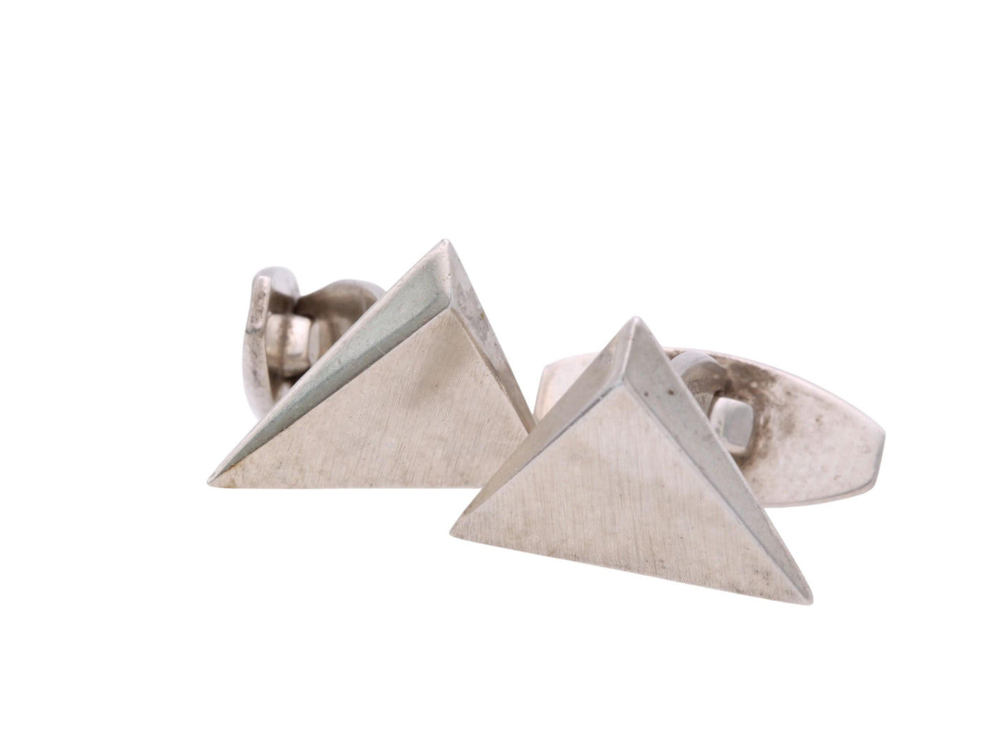 Vintage Sterling Silver Triangular Cufflinks | Danish