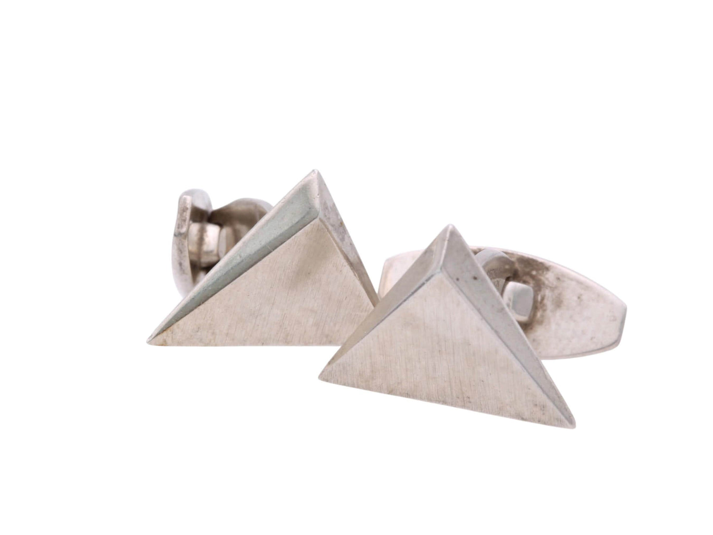 Vintage Sterling Silver Triangular Cufflinks | Danish