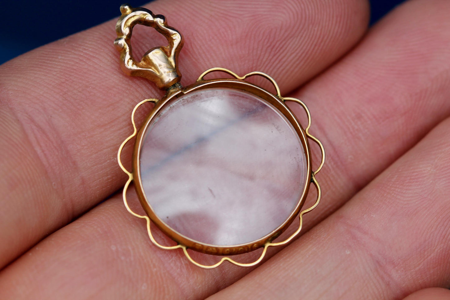 Antique 9ct Gold Glass Locket | Removable Glass| 1910