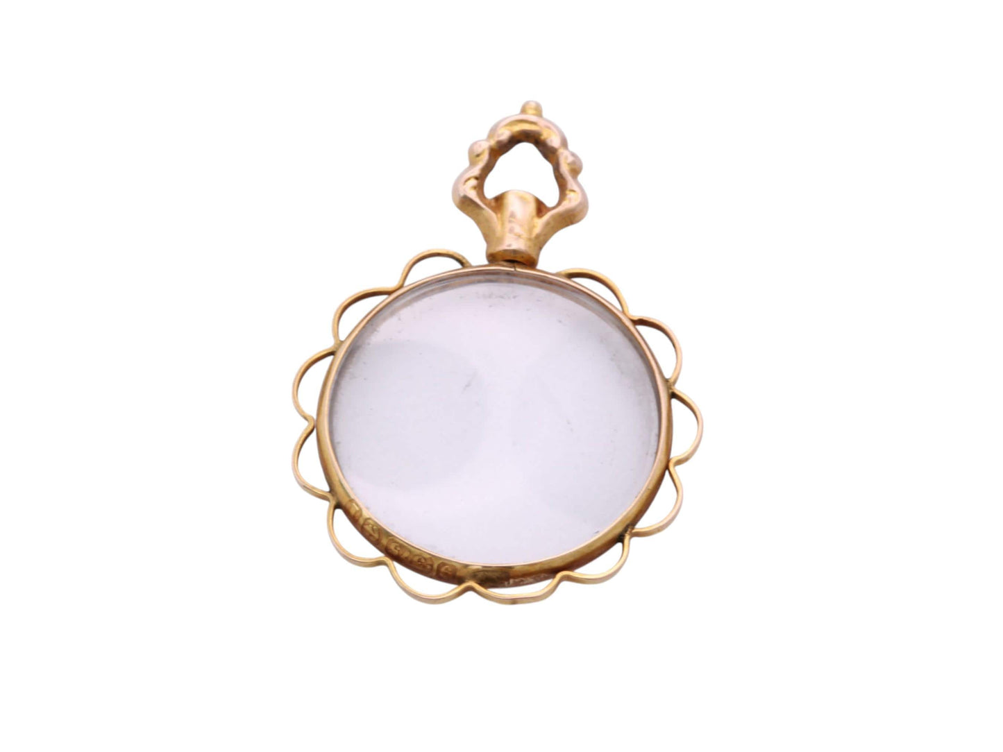 Antique 9ct Gold Glass Locket | Removable Glass| 1910