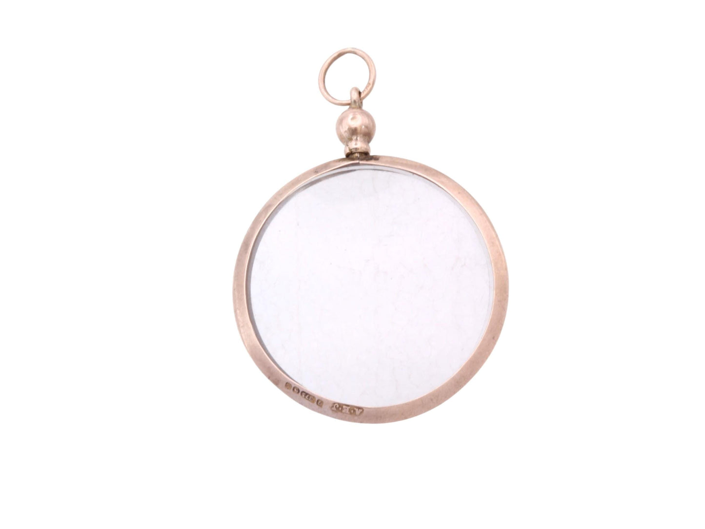 Antique 9ct Gold Screw-Top Glass Locket | Keepsake Photo Locket | 1914