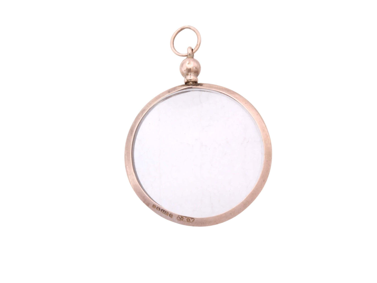 Antique 9ct Gold Screw-Top Glass Locket | Keepsake Photo Locket | 1914