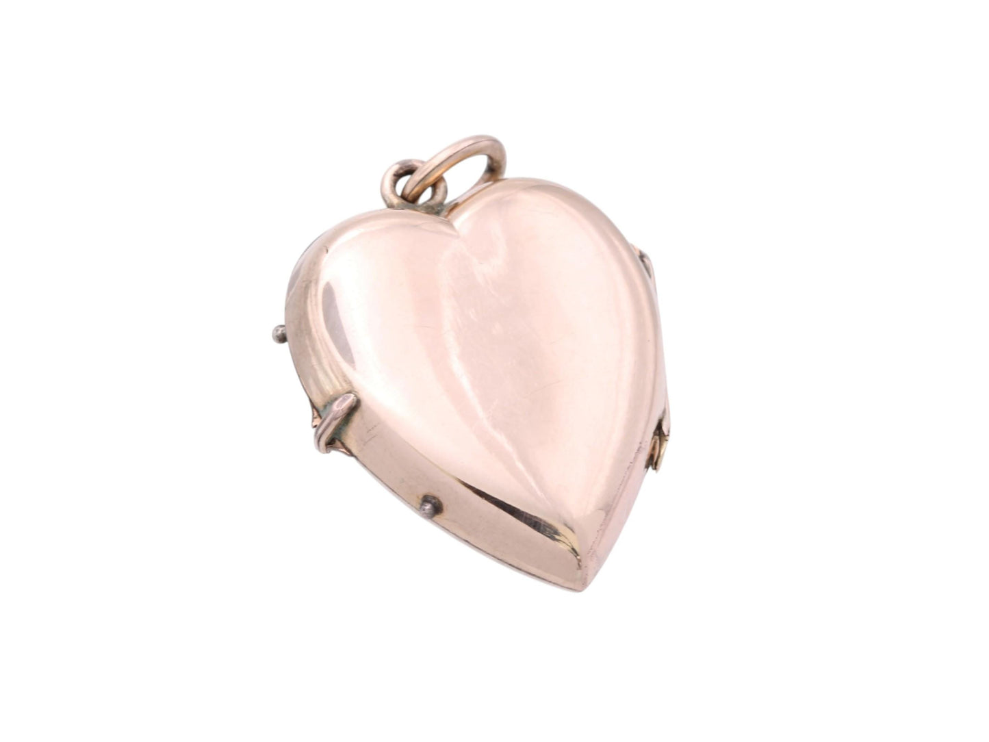 Antique 9ct Gold Heart Locket | Pearl Set Flower | Keepsake | Victorian c.1890