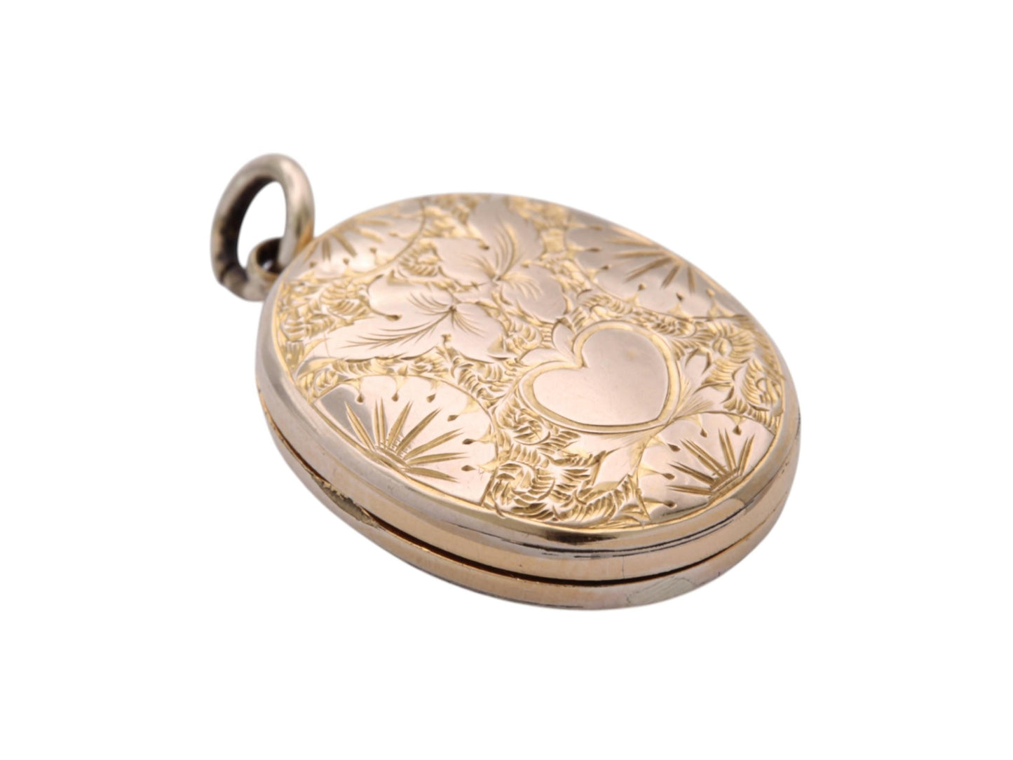 Antique 9ct Gold Locket | Ivy & Heart Chasing | Victorian c.1880