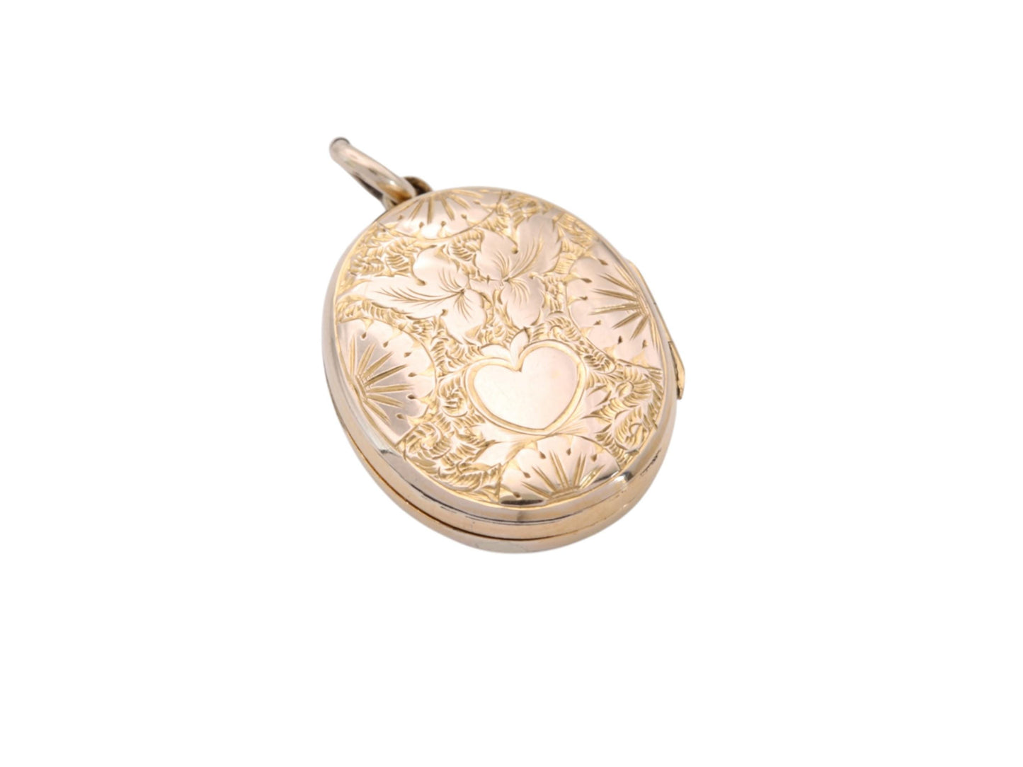 Antique 9ct Gold Locket | Ivy & Heart Chasing | Victorian c.1880