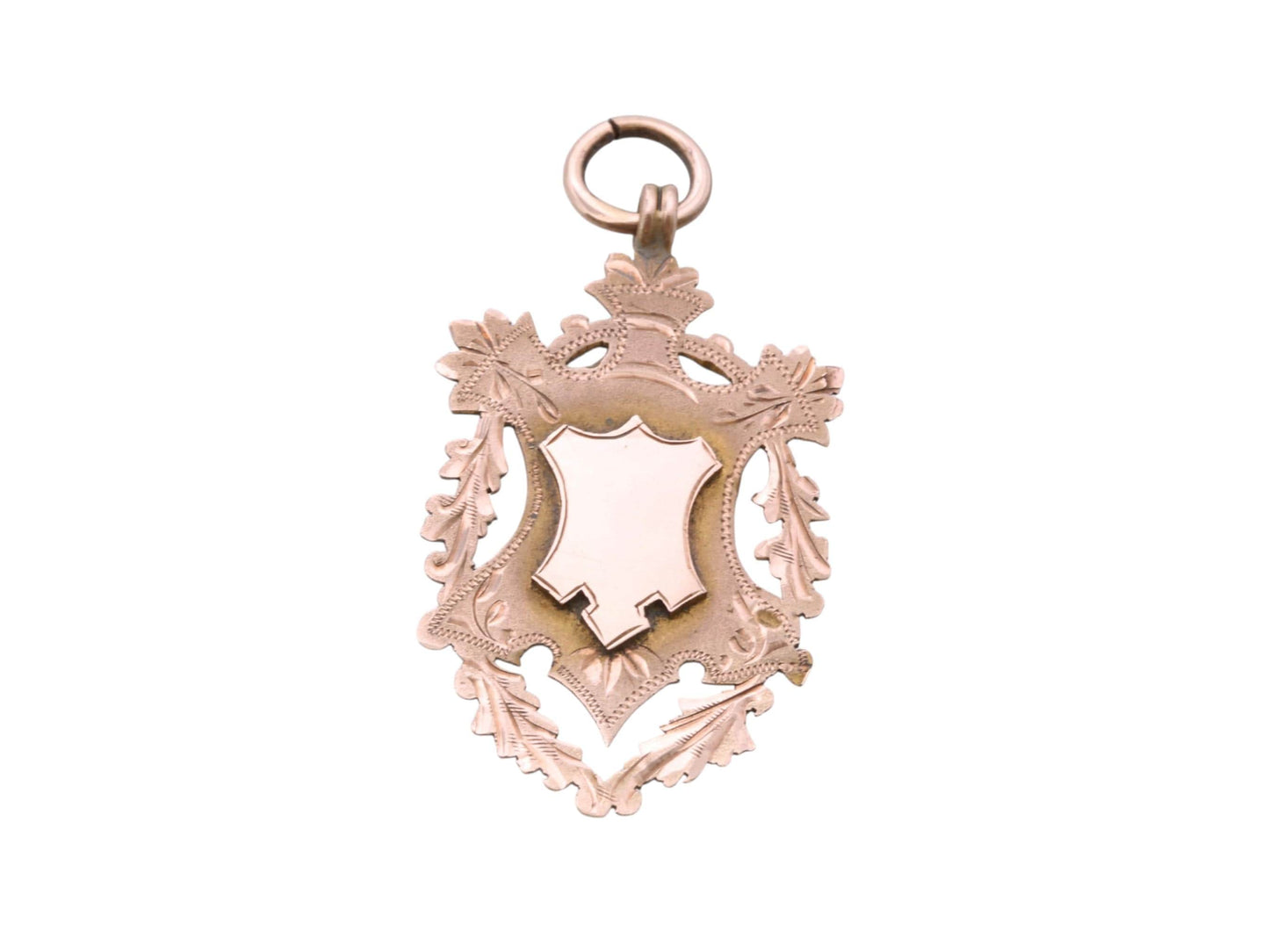 Antique 9ct Rose Gold Shield Pendant | 1913