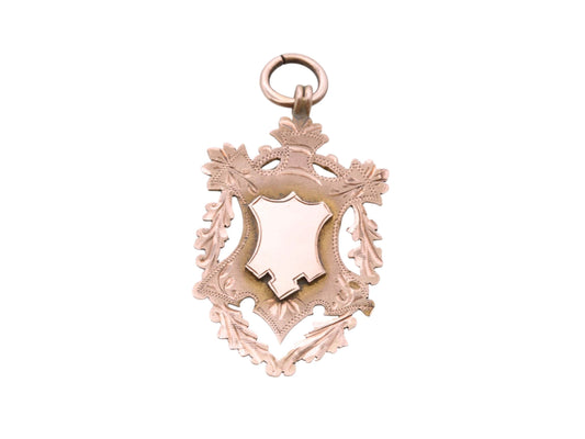 Antique 9ct Rose Gold Shield Pendant | 1913