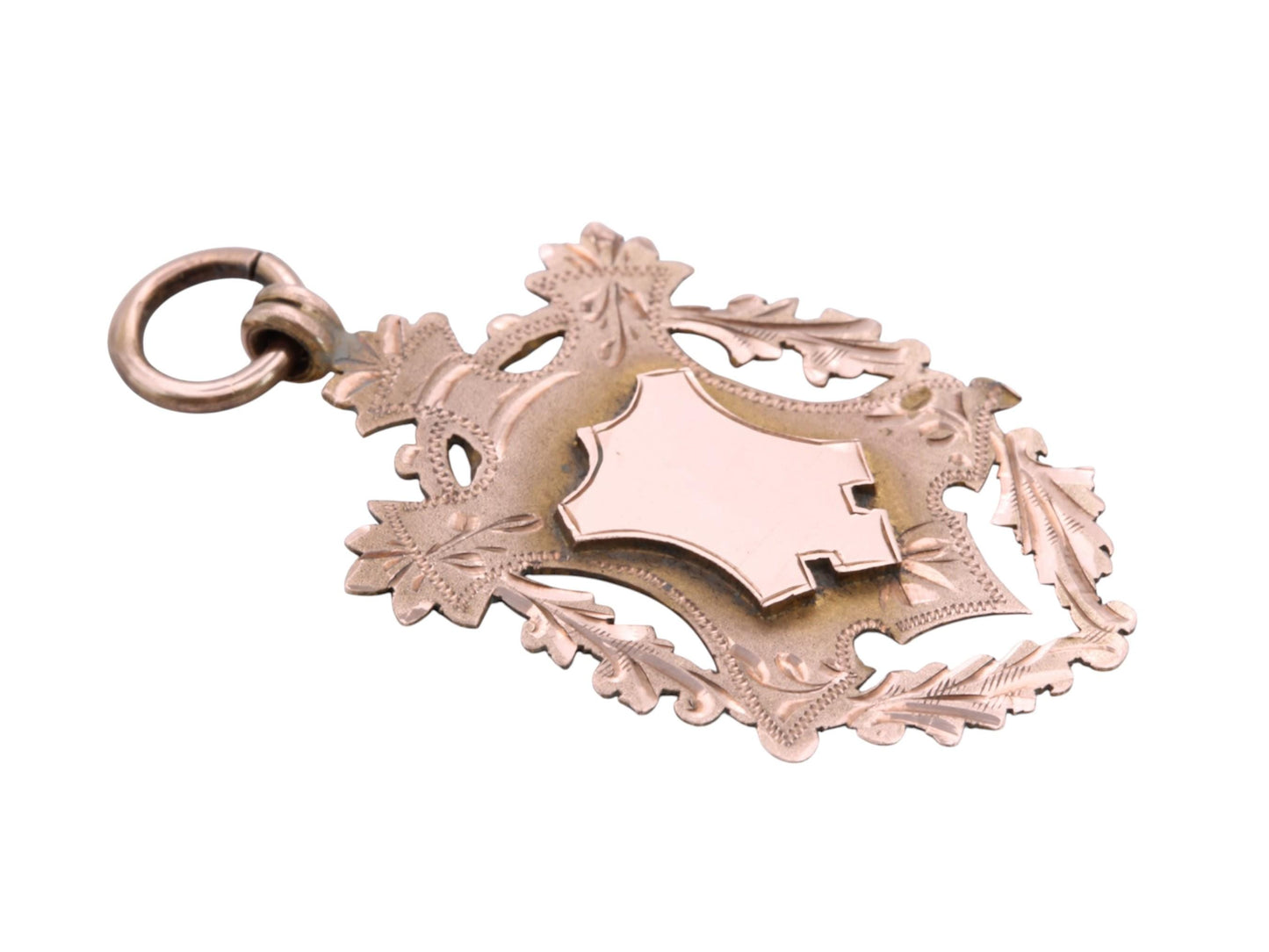 Antique 9ct Rose Gold Shield Pendant | 1913