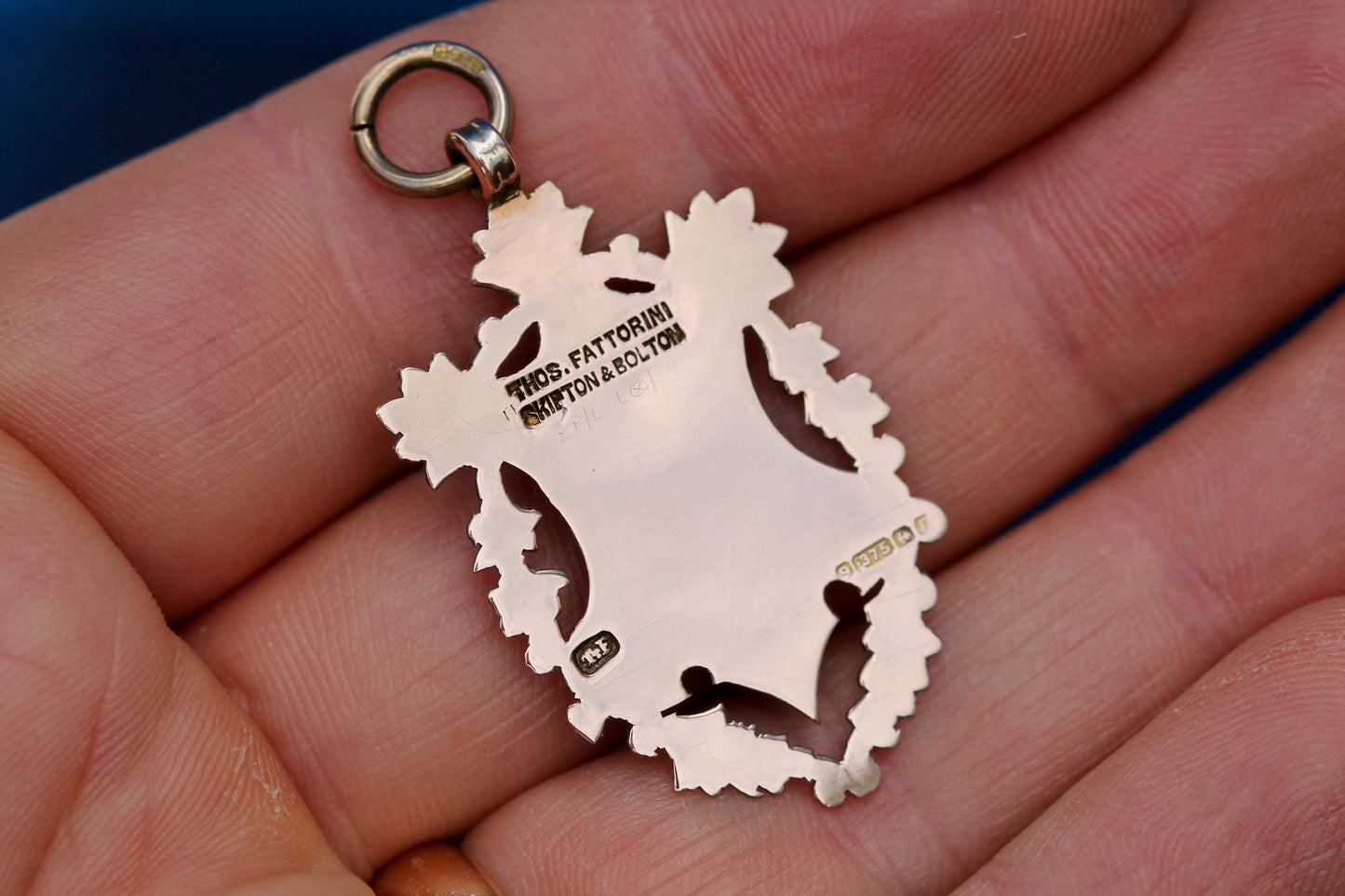 Antique 9ct Rose Gold Shield Pendant | 1913
