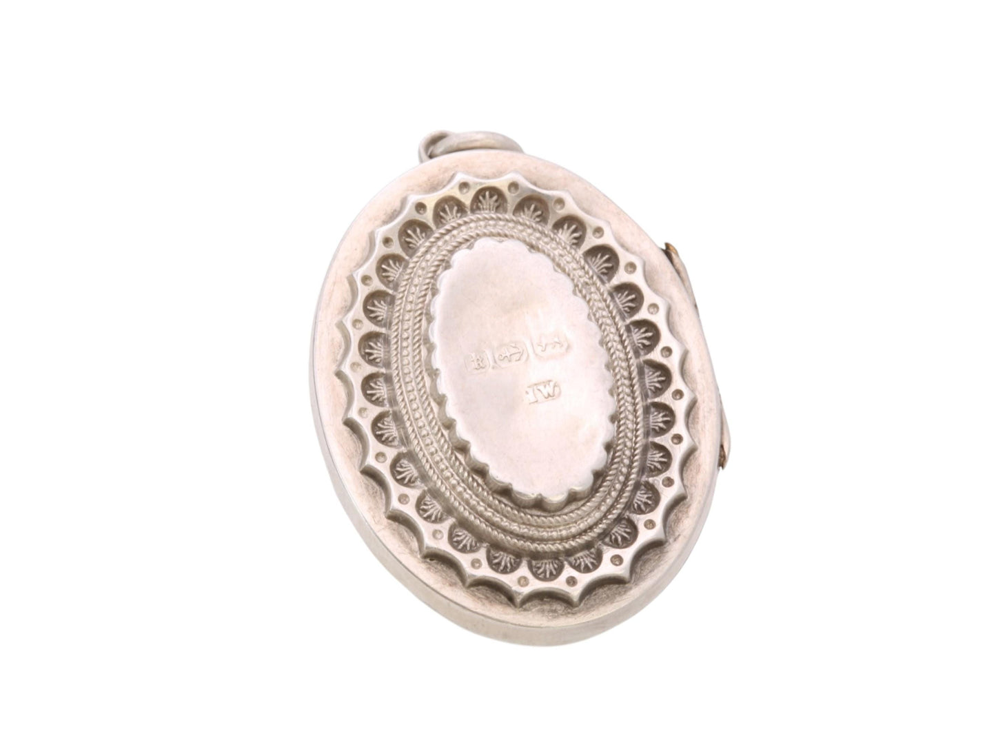Antique Sterling Silver Locket | Chased Swallow in Flight | Victorian 1884